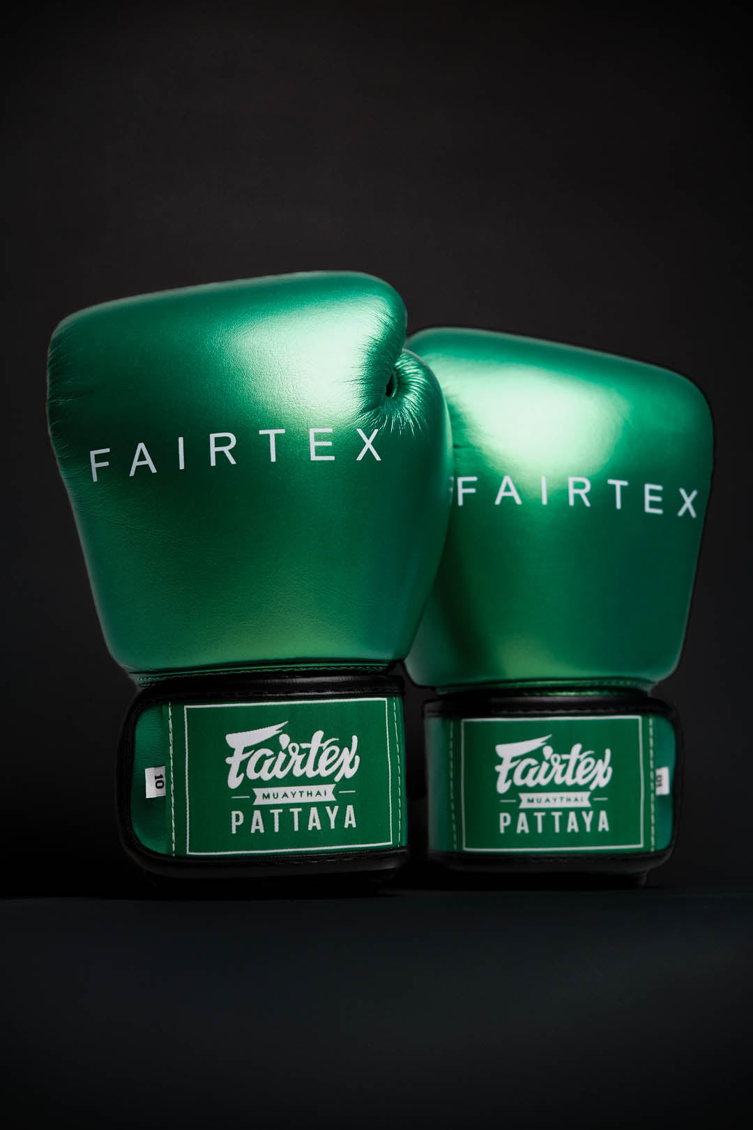 "Fairtex Metallic" bokso pirštinės - Green